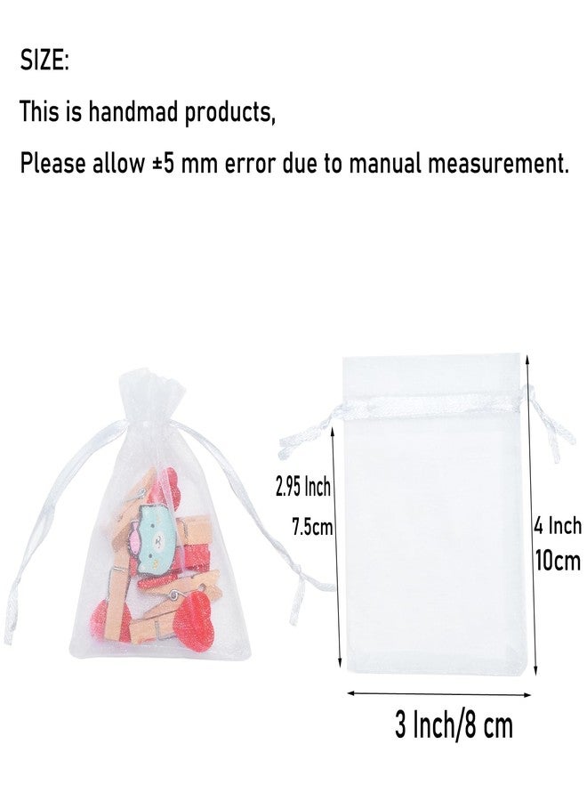 Tendwarm 100 Pcs 3x4 Inch Sheer Organza Bag for Party Wedding Christmas Festival Favor Gift Bags with Drawstring - Image 4